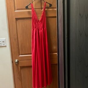 Brilliant Red Vintage Olga Sleep Gown